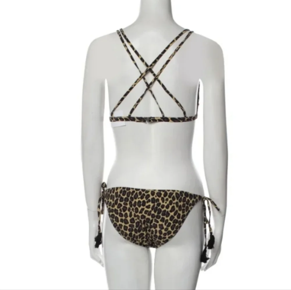 Michael Kors Collection 2-Piece Animal-Print Bikini Set size 10